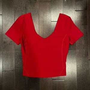 Lululemon Athletica Red Crop Top